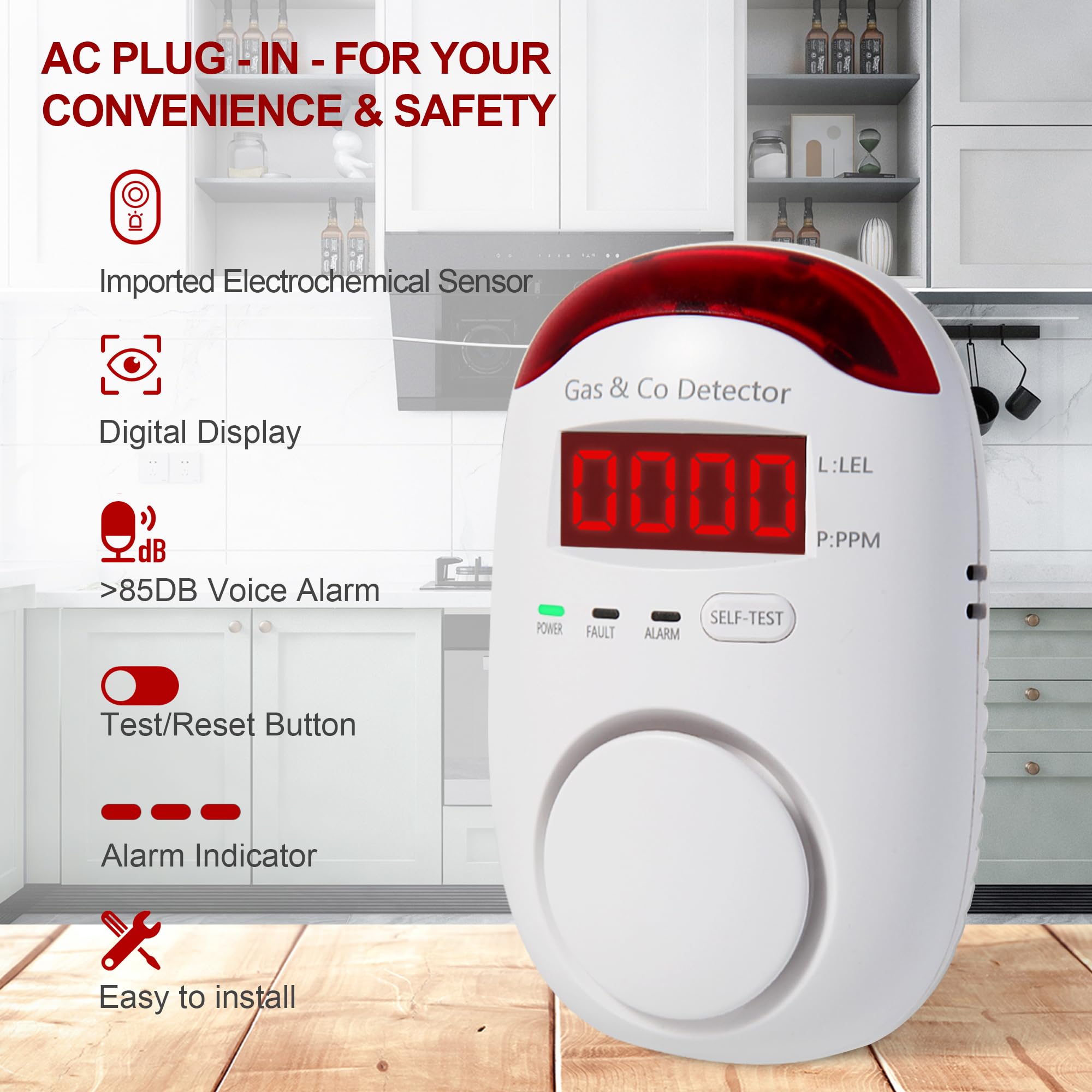 Комбинированный детектор газа  – обзор и цена Co Detector Plug